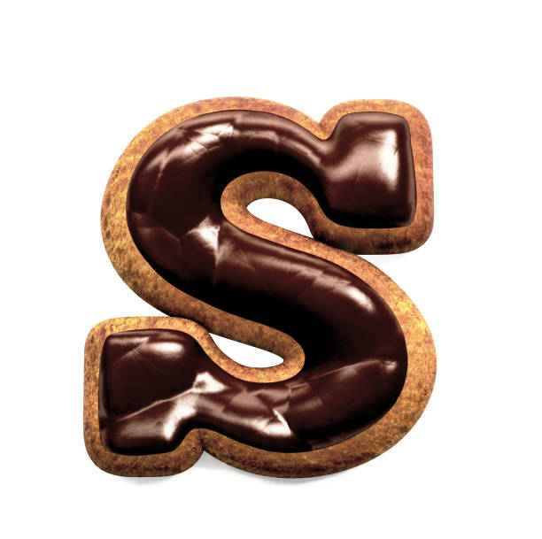 istock Gingerbread Biscuit Font decorated with Chocolate icing, Letter S 858591076