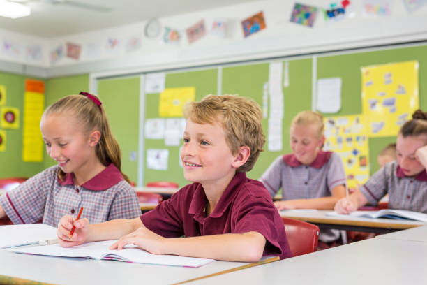 istock Education of Primary School Students Answering Questions in Class 858591504
