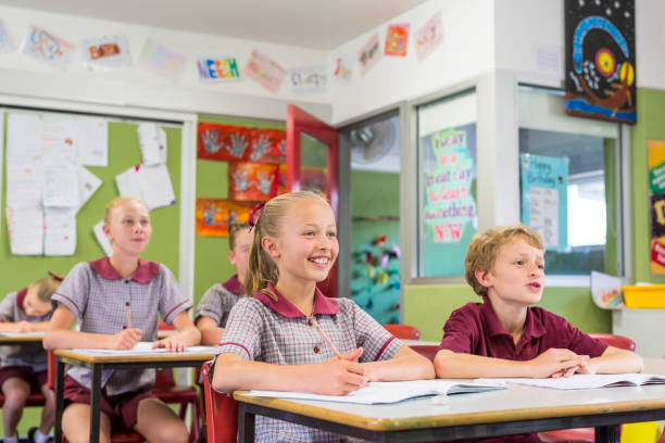 istock Education of Primary School Students Answering Questions in Class 858591512
