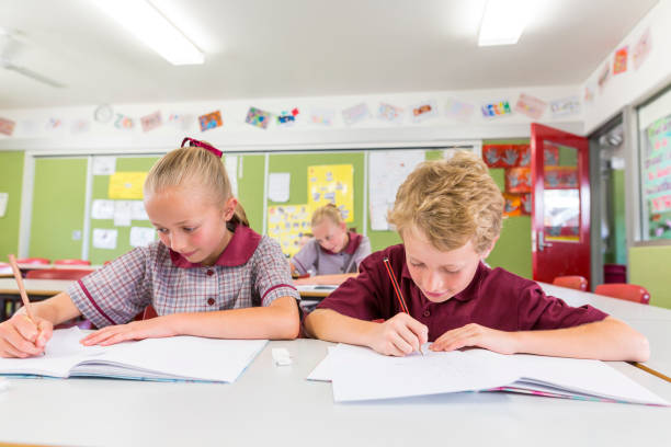 istock Education of Primary School Students Answering Questions in Class 858591520