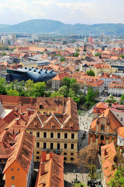 istock Panoramic view of Graz downtown, Styria, Austria 858594758