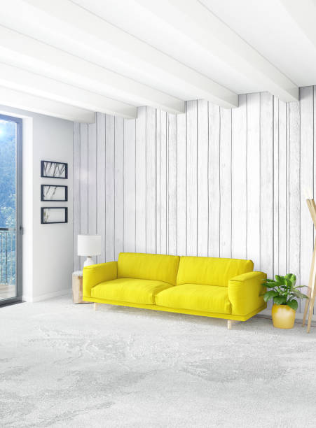 istock Vertical Bedroom Minimal or Loft style Interior Design. 3D Rendering. Concept idea. 858596628