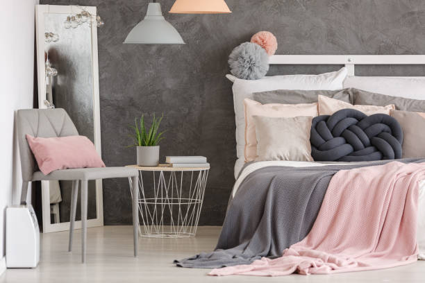 istock Woman pastel color bedroom 858602966