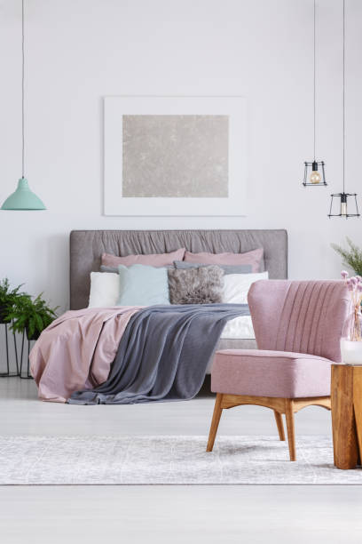 istock Unique pastel room with chair 858603006