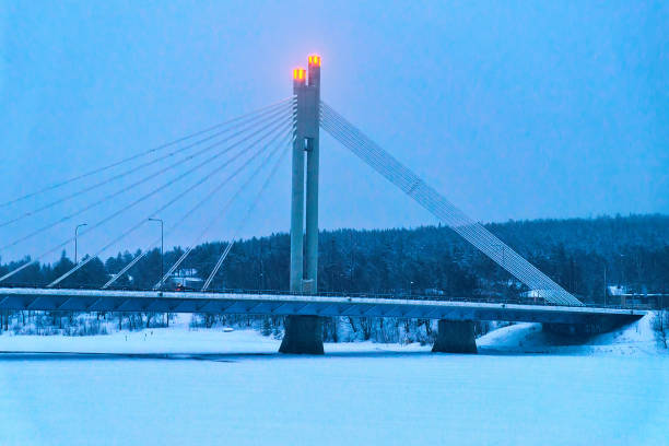 istock Candle bridge in winter Rovaniemi illuminated at night 858607506