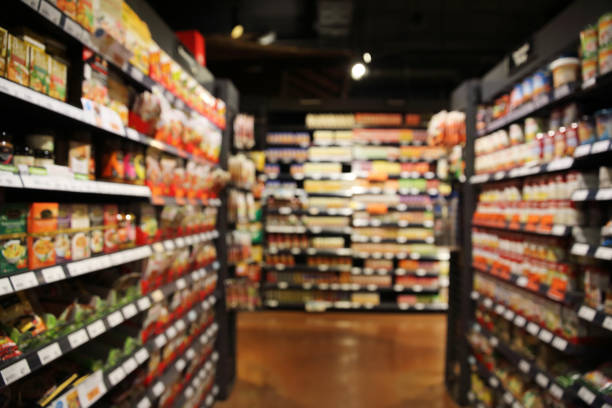 istock shopping market on blur background 858610680