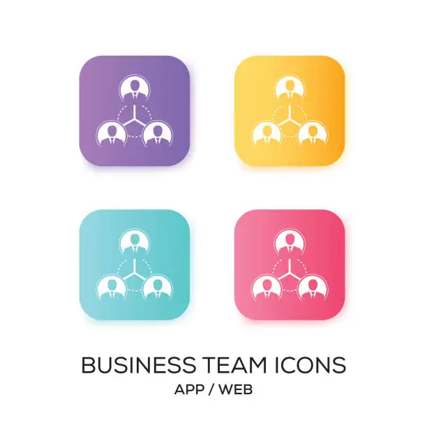 Vector illustration of Set of Business Team App Icon