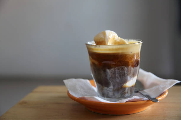 istock Affogato , coffee with vanilla ice cream 858612282