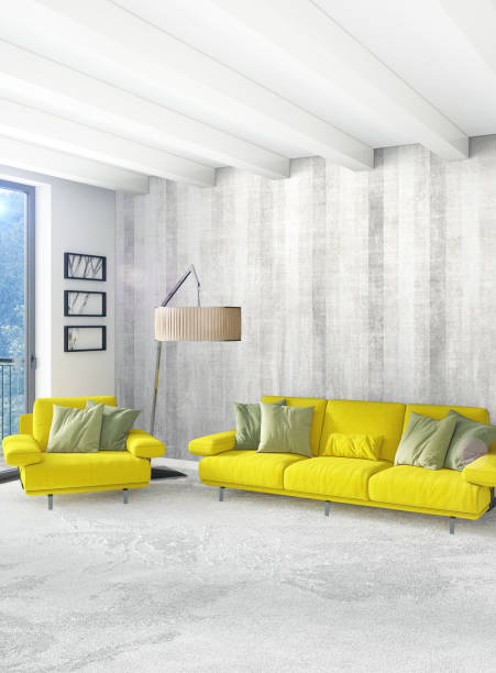 istock Vertical Bedroom Minimal or Loft style Interior Design. 3D Rendering. Concept idea. 858619018