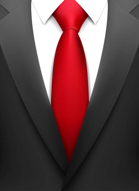 realistic suit with tie vector art illustration
