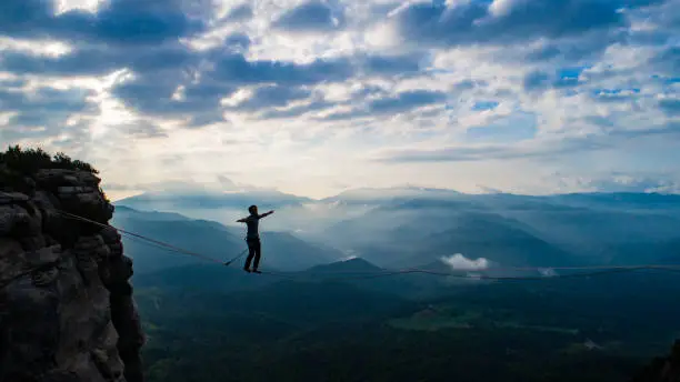 Photo of Slacklining in the mountains
