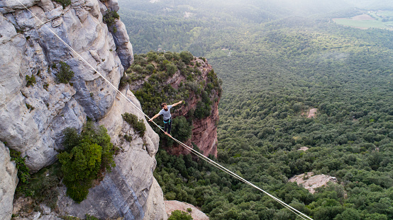 Slacklining  in the mountains