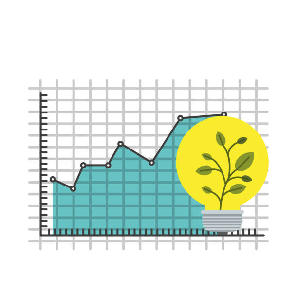 istock white background with colorful grid with graphics growth economy and plantpot symbol 858623728