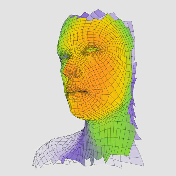 istock Head of the Person from a 3d Grid. Human Head Wire Model. Human Polygon Head. Face Scanning. View of Human Head. 3D Geometric Face Design. 3d Polygonal Covering Skin. Geometry Polygon Man Portrait. 858626018