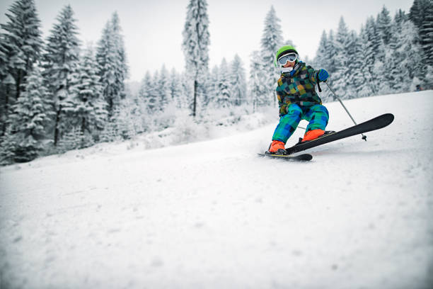 istock Little boy skiing on a beautiful winter day 858627584
