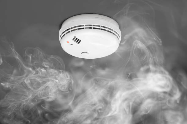 istock smoke detector of fire alarm in action 858629782