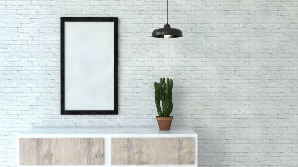 istock Modern living room with white wall / 3D render image 858635338