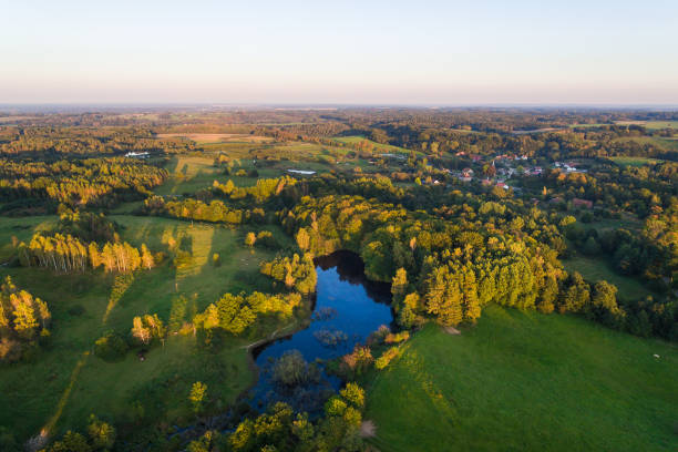 istock Top view of lake 858637894