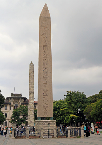 Vatican City, Vatican City State - The obelisk at the Vatican in the middle of Saint Peters Square is said to be around 4,500 years old making it over 1,500 years older than the city of Rome. It is traditionally known as Caligula's Obelisk as it was Emperor Caligula who in 37 A.D took the monument from Alexandria to have it placed in the Circus Caligula was constructing which was later completed by Emperor Nero. The Vatican Obelisk was moved to its current location between 1585 and 1586 under Pope Sixtus V. Image shot in the afternoon sunlight from Piazza San Pietro