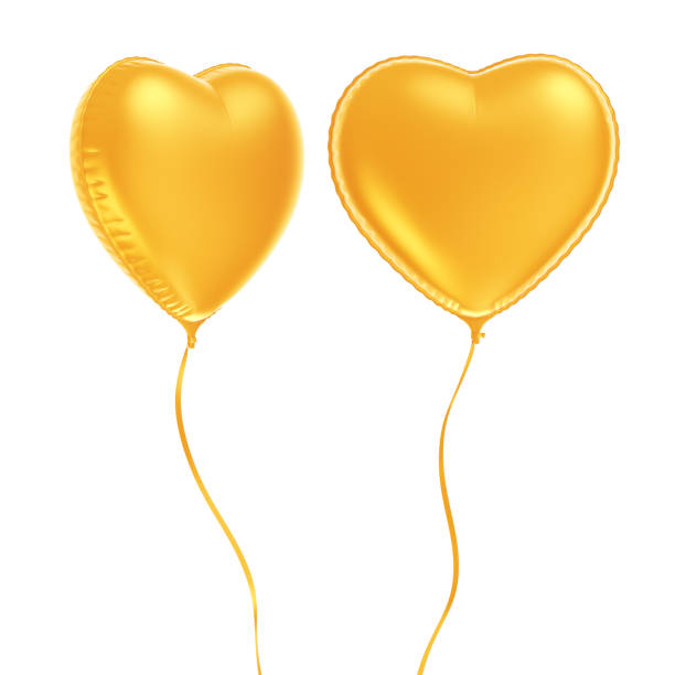 istock Gold heart shape balloon 858655590