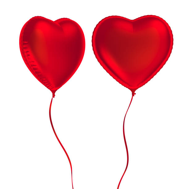 istock Red heart shaped metallic balloon 858655616