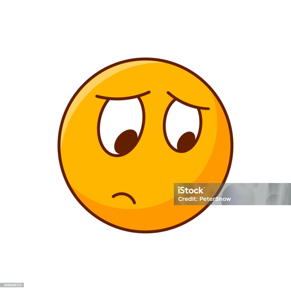 Disappointed emoji. Vector emoticon. Yellow smiley in eps10 Anger stock vector