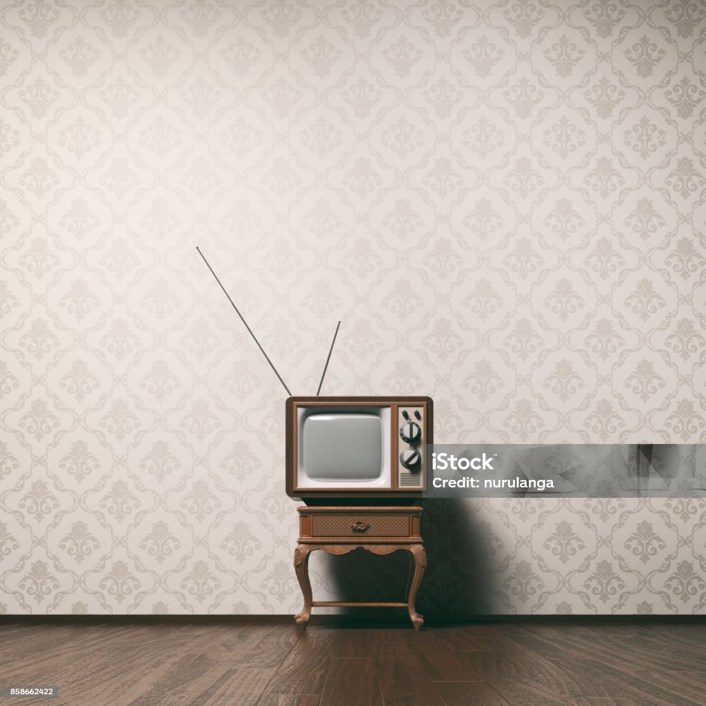 Vintage tv concept Television Set Stock Photo