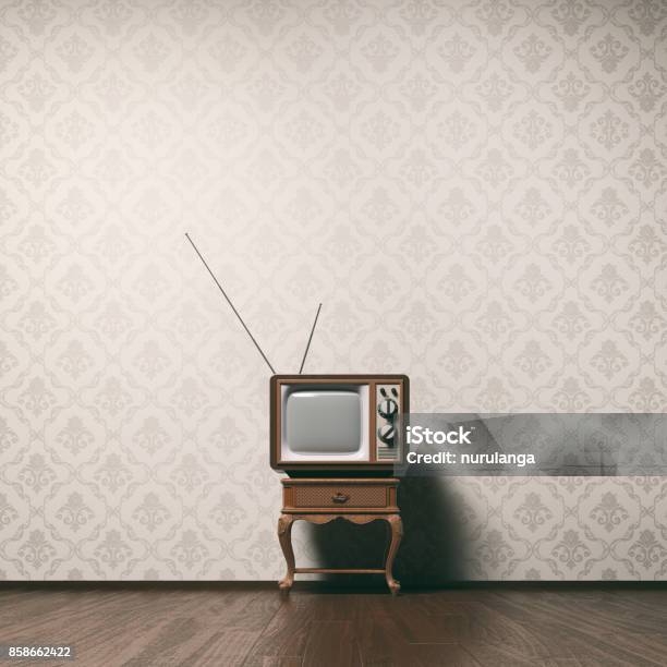 Vintage Tv Concept Stock Photo - Download Image Now - Television Set, Television Industry, Old-fashioned