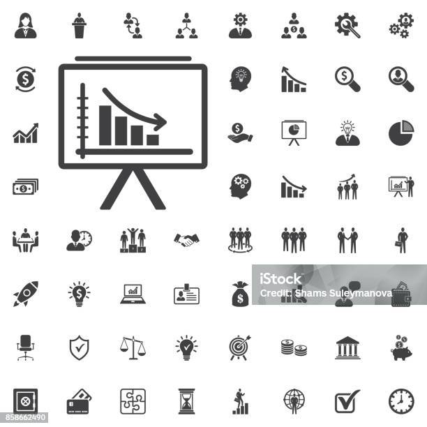 Diagram Up Icon Stock Illustration - Download Image Now - Icon Symbol, Moving Down, Chart