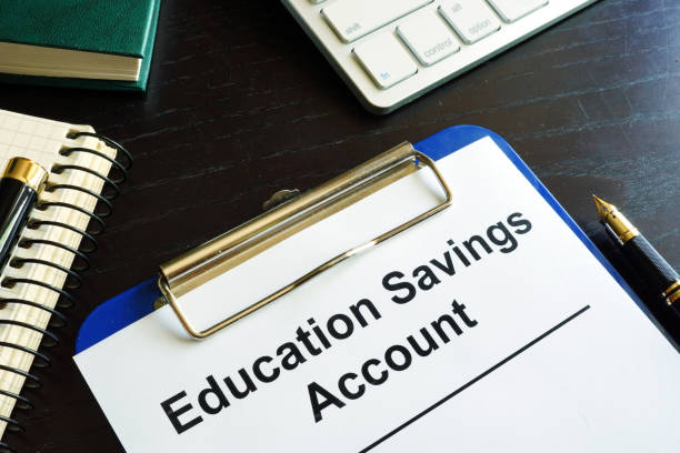 istock Education savings account ESA form in a clipboard. 858662732