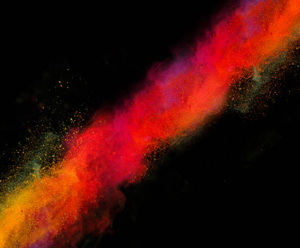 lancé coloré de poudre - ink rainbow smoke multi colored photos et images de collection