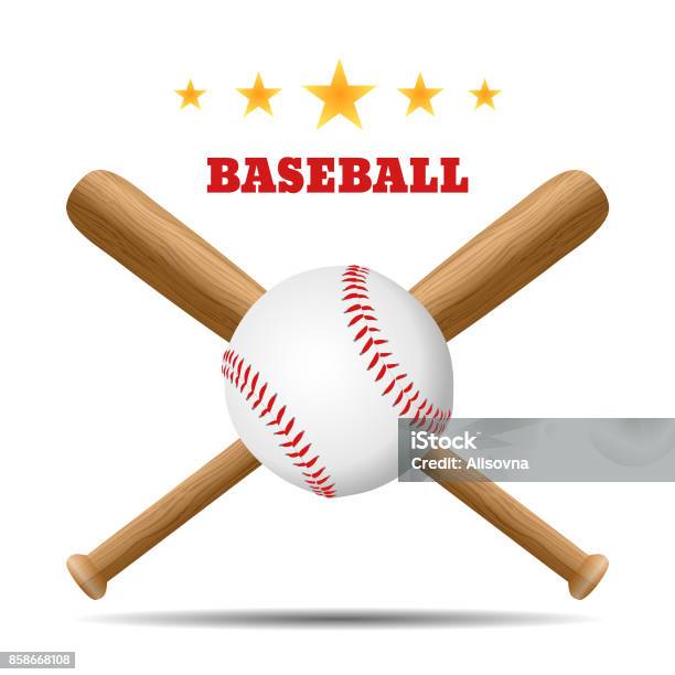 Baseball And Baseball Bat Stock Illustration - Download Image Now - Baseball - Ball, Baseball - Sport, Sports Bat