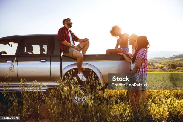 Enjoy The Best From Our On The Road Experiences Stock Photo - Download Image Now - Pick-up Truck, Friendship, Car