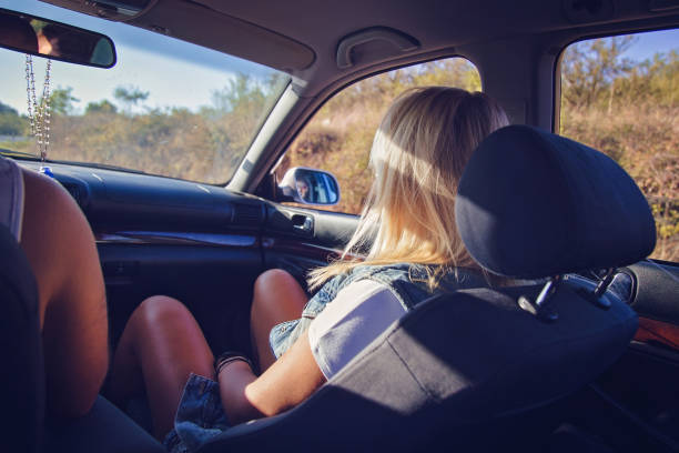 istock Beautiful woman on a road trip 858672092