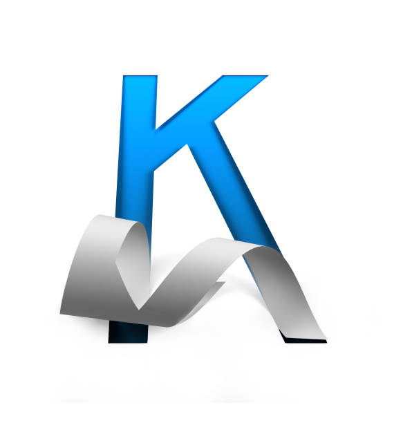 istock Curl Paper Font on cut out background. letter K 858678560