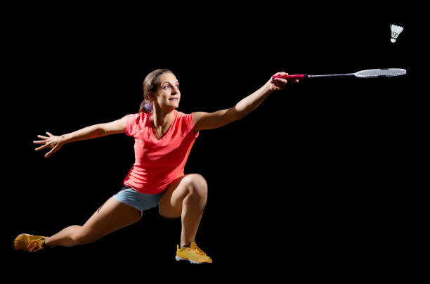 istock Woman badminton player (full isolated ver) 858683220
