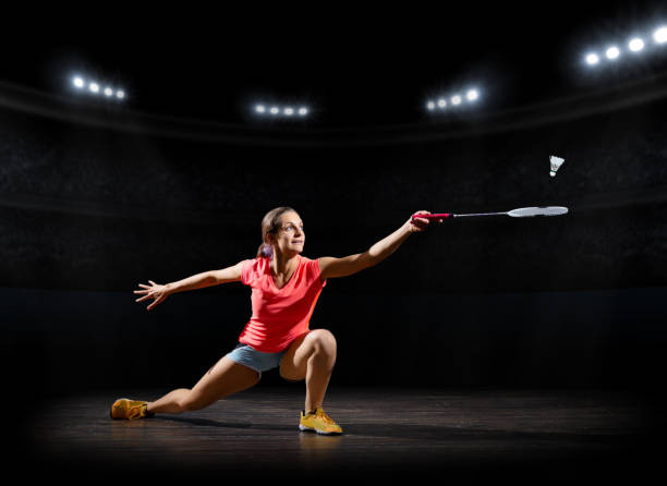 istock Woman badminton player (sports hall ver) 858683266