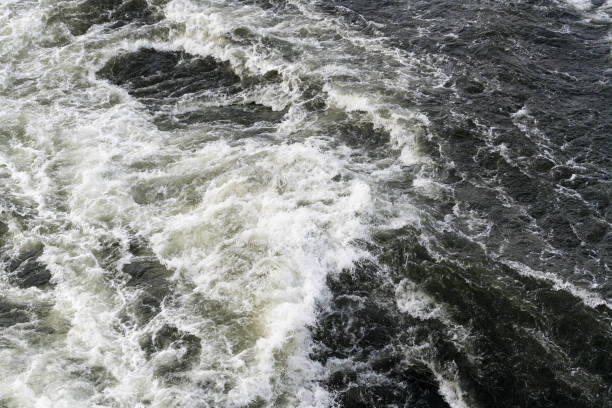 istock Cold waves in the wake of large cruise ship 858692166