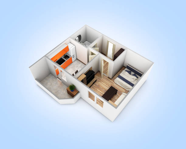 istock interior apartment roofless perspective view apartment layout on blue gradient background 3d render 858692378