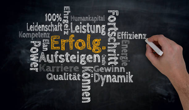 istock Success (in german Success, Passion, Power) Cloud is written by hand on blackboard 858694572