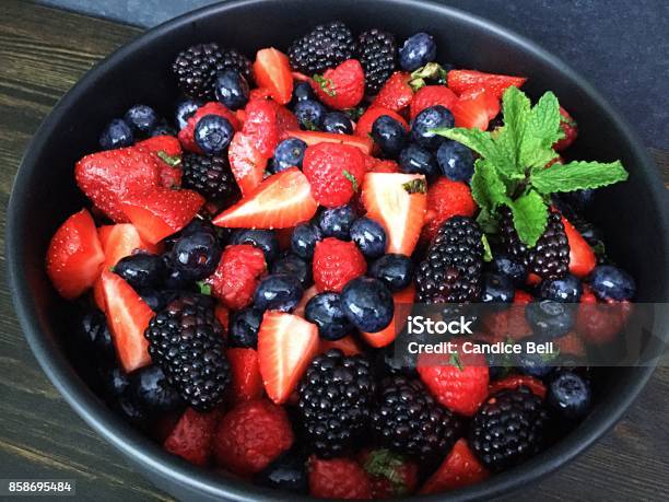 Mixed Berry Salad Stock Photo - Download Image Now - Blackberry - Fruit, Blueberry, Fruit Salad