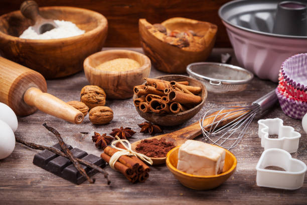 istock Assorted baking ingredients and kitchen utensil for cake or cookies 858698388