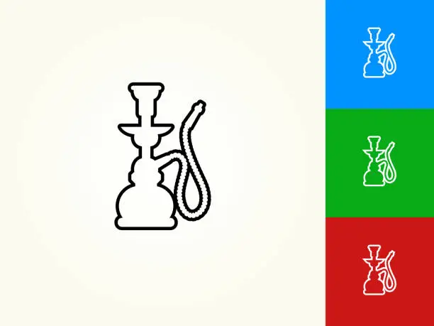 Vector illustration of Hookah Black Stroke Linear Icon