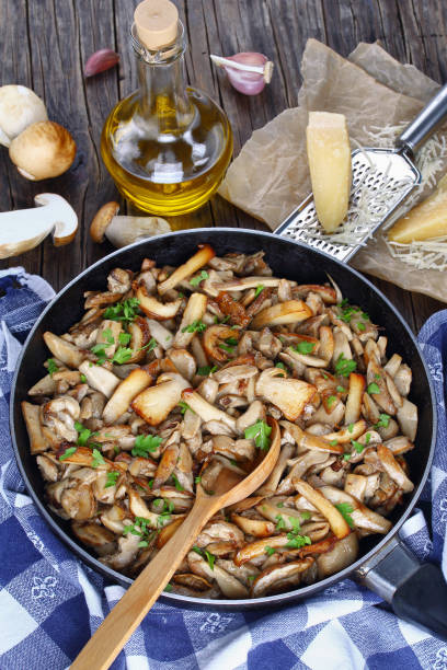 istock fried Boletus mushrooms in frying pan 858699090