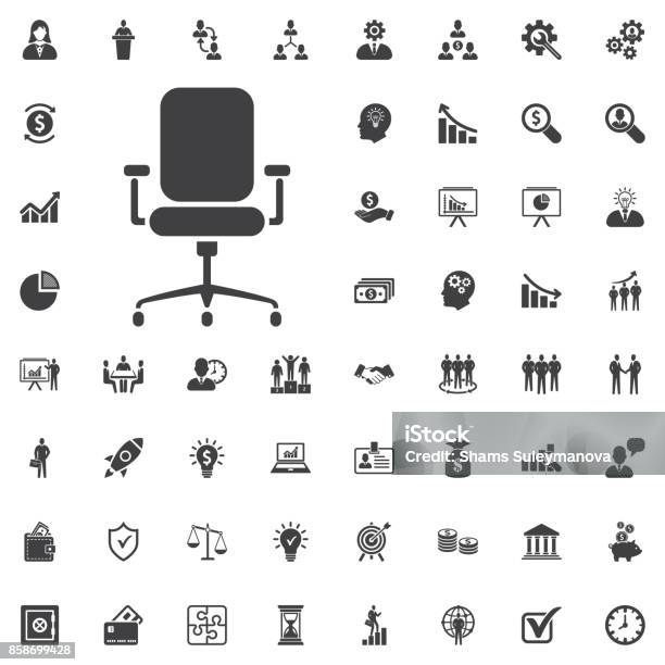 Modern Vector Office Chair Graphic Stock Illustration - Download Image Now - Icon Symbol, Office Chair, Ergonomics