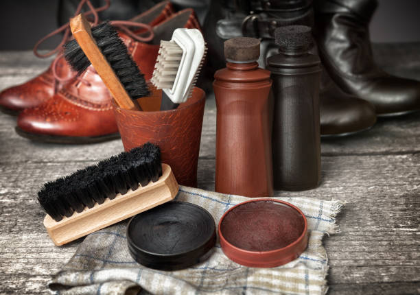 istock Cleaning kit for boots and shoes 858701826