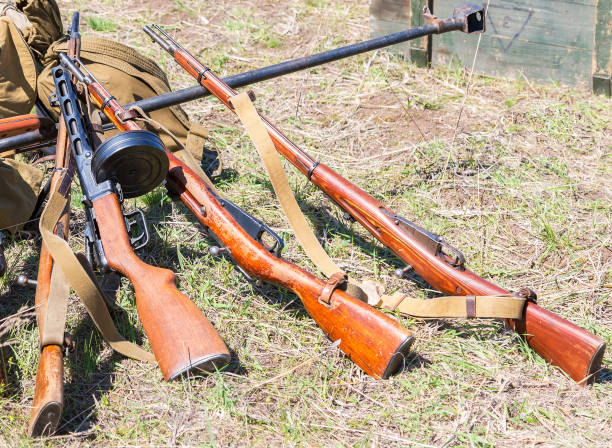 istock Russian retro weapons. Samples of Soviet vintage small arms 858702910
