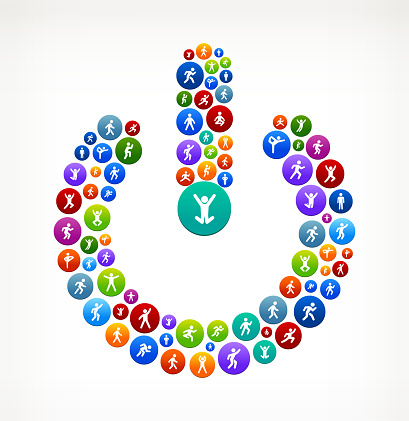 Wellness Button Power Button Wellness Active Lifestyle Vector Button Pattern Stock ...
