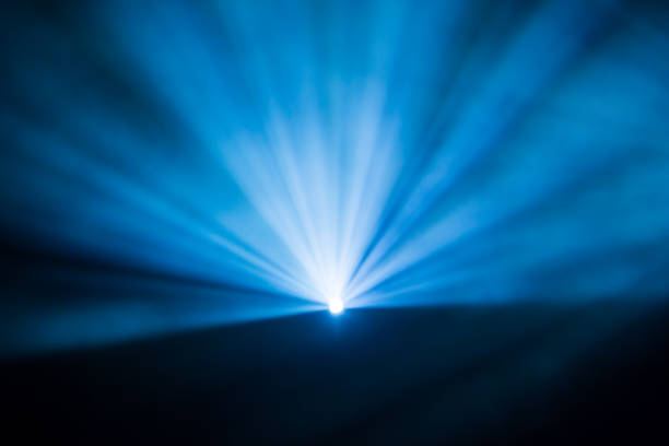 colorful beautiful spotlight . wide lens equipment for show presentation at night . disco party abstract background . advertisement screen for multimedia  .