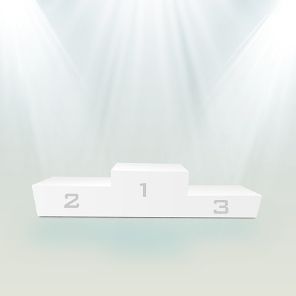 Empty winners podium with first, second and third place for award ceremony. Vector illustration